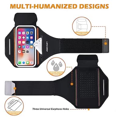 Phone Armband for Running 3D Design Cell Phone Armband with Zipper Pocket for Earbuds Car Keys, Water Resistant Sport Arm Band for iPhone 14 13 12 11 Pro Galaxy S20 S30 Fit Up to 6.9'' with Phone Case - Image 5