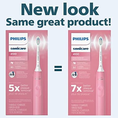 Philips Sonicare 4100 Rechargeable Electric Toothbrush, with Pressure Sensor, 2 Intensity Settings, SmarTimer and QuadPacer, 14-Day Battery Life, Deep Pink, Model HX3681/26 - Image 2
