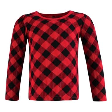 Hudson Baby Unisex Baby Thermal Long Sleeve Tees 5pk, Buffalo Plaid/Leopard, 6-12 Months - Image 3