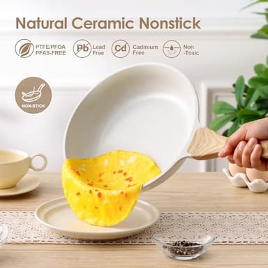 SENSARTE Nonstick Ceramic Cookware Set 16-Piece, Healthy Pots and Pans Set, Non-toxic Kitchen Cooking Set with Stay-Cool Handles, Silicone Utensils and Pot Protectors, PFAS and PFOA Free - Image 2