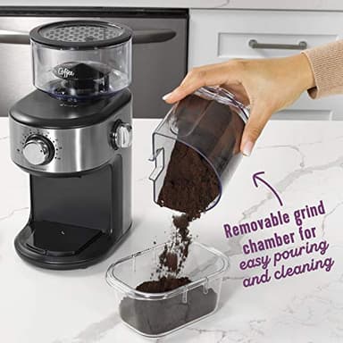 Mr. Coffee Burr Coffee Grinder Automatic Grinder with 18 Presets for French Press Drip and Espresso 18-Cup Capacity Stainless Steel - Image 6
