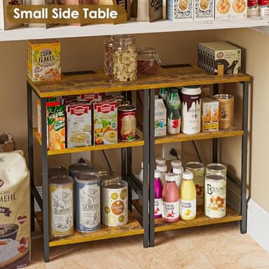 X-cosrack Side Table with Charging Station, End Table with USB Ports and Outlets, Nightstand with Storage Shelves for Small Space, Sofa Couch Table Bedside Table for Living Room Bedroom - Image 2