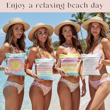 zcyxuuw 4 Pcs Wet Bag, Wet Dry Bag, Waterproof Bag, Beach Bag, Wet Bag for Pool, Beach, Swimsuit, Diapers, Makeup Bag, Cruise Ship Essentials, Accessories Travel Essentials for Women - Image 4