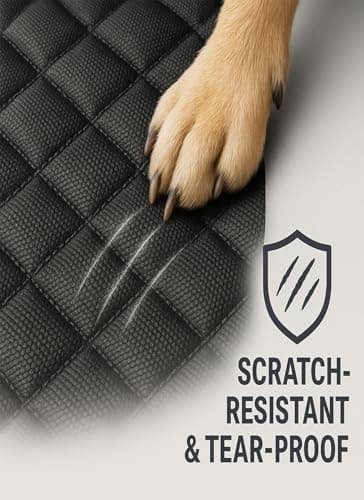 fidozen Waterproof Dog Car Seat Cover for Back Seat – Large Hammock & Door Protector with Bonus Belt | Pet Blanket, Bed, Carrier & Travel Accessory for Cars, Trucks, SUVs | Essential Orange - Image 3