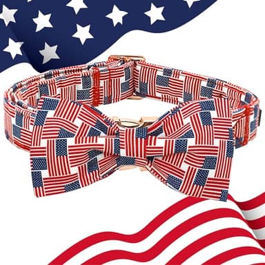 Bobo Rainbow Independence Day Dog Collar, Patriotic Pet Collar American Flag Collar Holiday Pet Collars Girl or Boy Adjustable Collar for Small Medium Large Dogs - Image 3
