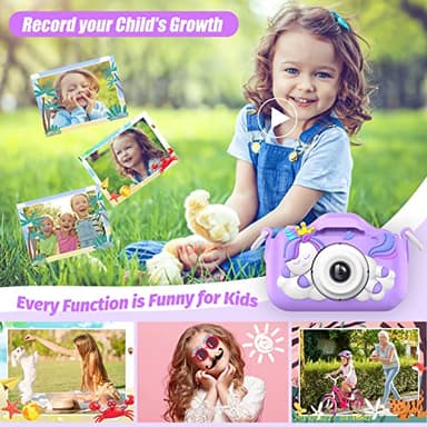 Upgrade Kids Camera, Christmas Birthday Gifts for Girls Boys, 1080P HD Selfie Digital Video Camera for Toddlers, Cute Portable Little Girls Boys Gifts Toys for 3 4 5 6 7 8 9 Years Old - Image 3