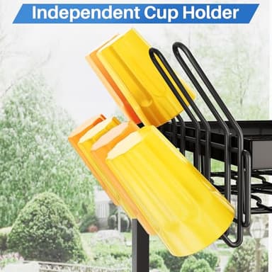 Over The Sink Dish Drying Rack - Adjustable Dish Rack for Kitchen Counter, Metal (Black) - Image 8