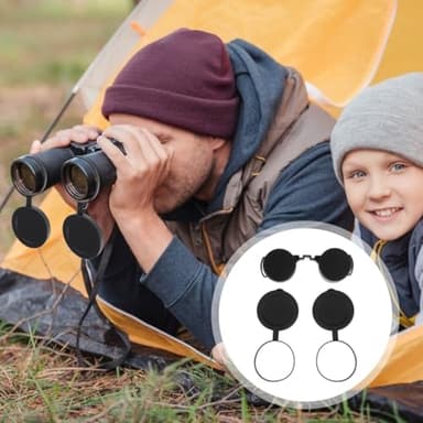 Homoyoyo 6Pcs Optics Binocular Caps Rubber Objective Binocular Lens Covers Rubber Eyepiece Cover Replacement Objective Lens Caps Set Black for Monoculars and Telescopes - Accessories 4.72X2.36X0.39In - Image 2