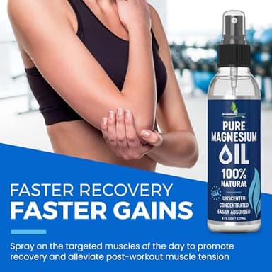 Pure Magnesium Oil Spray 8oz - Topical Magnesium Spray for Sleep Extra Strength - Less Sting - Less Itch - 100% Natural and Organic Oil - Made in USA - Image 6
