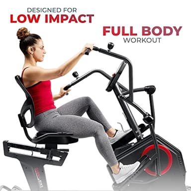 Sunny Health & Fitness Electromagnetic Recumbent Cross Trainer Exercise Elliptical Bike w/Arm Exercisers, Easy Access Seat & Exclusive SunnyFit® App Enhanced Bluetooth Connectivity - SF-RBE4886SMART - Image 4