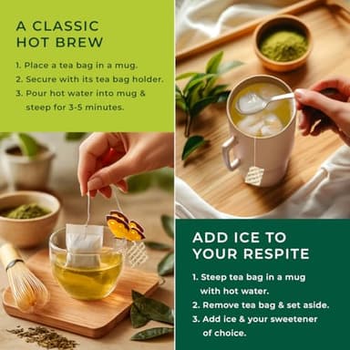 Gya Tea Co Matcha Green Tea Bags (20 Bags) - High Caffeine Smooth Tea with Fresh & Silky for Morning Refresh & Digestive Health - Image 7