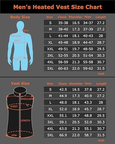 Venustas Men's Fleece Heated Vest with Battery, Lightweight Insulated Electric Vest - Image 6