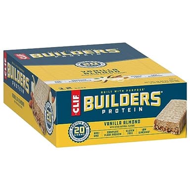 CLIF BUILDERS Protein Bars - Vanilla Almond Flavor - 20g Plant Based Protein - Gluten Free - Non-GMO - Low Glycemic - No Artificial Sweeteners - 2.4 oz. (12 Pack) - Image 11