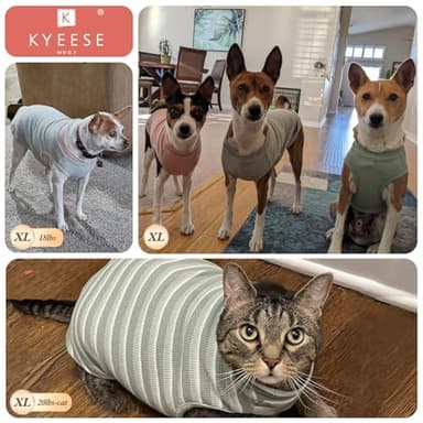 KYEESE 2Pack Dog Shirts Waffle for Small Dogs Stretchy Pet T-Shirts Lightweight Dog Tank Top Sleeveless Dogs Vest Breathable, X-Large, Green+Grey - Image 4