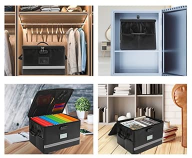 EXLIFBAG File Organizer, Fireproof File Box with Lids, Important Document Organizer Box with Lock, Portable File Folder Organizer with Handle - Image 5
