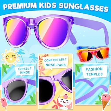 Loscola Kids Sunglasses Bulk, 16 Pack Kids Sunglasses Party Favors, Translucent Kids Sunglasses with Uv400 Protection for Boys Girls, Summer Beach Pool Party Favors for Kids 3-8 Goodie Bags Stuffers - Image 2