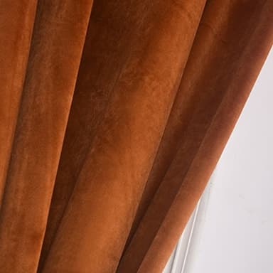 Cherry Home Super Soft Rustic Velvet Pumpkin Orange Blackout Drapes Room Darkening Curtains Panel Grommet Drapery 52 by 120-Inch Caramel Cafe(2 Panels) with Matching Tiebacks - Image 7