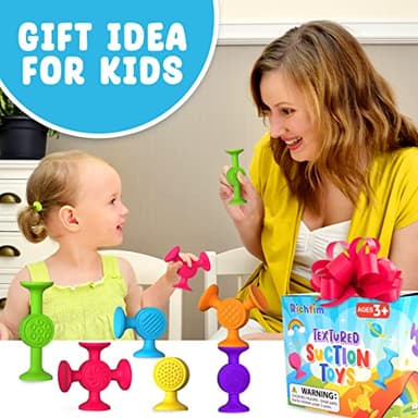 Textured Suction Bath Toys for Toddlers: 30 Pcs Silicone Baby and Toddler Sensory Fine Motor Toys - Great for Autism/ADD/ADHD - Christmas Stocking Stuffers Indoor Outdoor Travel - Image 7