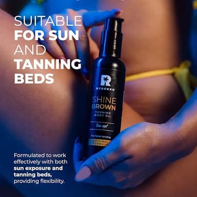 BYROKKO Shine Brown Tanning Oil 5.07 Fl Oz, XXL Tan Accelerator for Outdoor Sun or Indoor Tanning Bed Lotion, Fast Bronzer with Premium Natural Ingredients for Deep, Long-Lasting Glow - Image 7
