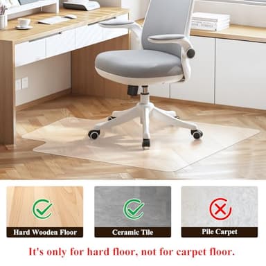 SHAREWIN Office Chair Mat for Hardwood Floors - 36"x47" Desk Chair Mats Home Floor Protector Heavy Duty - Easy Clean - Image 2