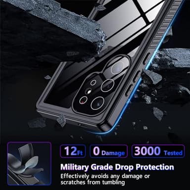 2025 New for Samsung Galaxy S24 Ultra Case Waterproof, [Built-in Camera & Screen Protector][Military Grade Shockproof][IP68 Underwater][Dustproof][Dropproof] Full Body Phone Case for S24 Ultra 6.8" - Image 4