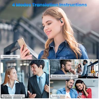 AI Translation Earbuds Real Time: OWS 3-in-1 Translator Earbuds for iOS & Android, Supporting 144 Languages with 60-Hour Battery Translator Headphones for Travel Business Meetings & Learning - Image 3