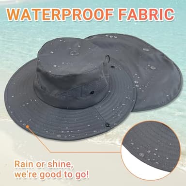 NPQQUAN Sun Hats for Men Women with Neck Flap UPF 50+ UV Protection Wide Brim Bucket Hat Safari Hiking Fishing Hats Green（Neck Flap） - Image 5