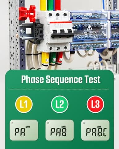 TESMEN TMM-569A Digital Multimeter, TRMS 4000 Counts Ohmmeter, Auto-Ranging Voltage Tester with NCV, Voltage & Current, Resistance, Continuity, Diode, Capacitance, Phase, Temperature, Live Wire -Green - Image 4
