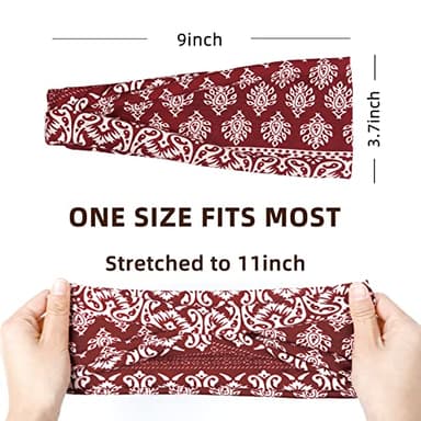 Huachi Boho Headbands for Women Wide Head Bands Yoga Workout Hair Bands for Women's Hair Non Slip Summer Womens Headbands Hair Accessories 6 Pack - Image 3