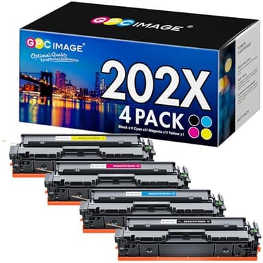 GPC Image Compatible 202X Toner Cartridge Replacement for HP 202X 202A CF500X CF500A to use with Laserjet Pro MFP M281fdw M254dw M281cdw M281 M281dw M280nw Toner Printer (1B 1C 1M 1Y, 4 Pack) - Image 1
