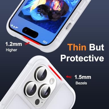 SKYLMW Compatible with iPhone 14 Pro Max Case with Invisible Magnetic O-Ring Stand Military-Grade Phone Case for iPhone 14 ProMax 6.7" [Compatible with Mag-Safe][Great Grip Feeling],Translucent - Image 6