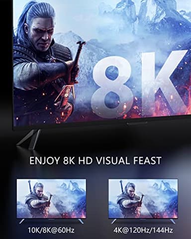 Stouchi 10K 8K HDMI Cable 6ft 48Gbps (Certified) Ultra High Speed HDMI® Cable, 8K60Hz 4K120Hz 144Hz eARC HDCP 2.2&2.3 HDR10+ Dolby Compatible with PS5 PlayStation 5 Xbox Series X Apple TV 4K - Image 4