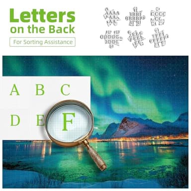 Northern Lights 500 Piece Puzzles for Adults Kids Aurora Nature Landscape Jigsaw Puzzles Family Challenging Mountain Lake Scenery Puzzles (21"x15") - Image 3