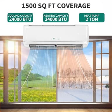 YITAHOME 24000 BTU Mini Split Air Conditioner Heat Pump System, 21 SEER2 208-230V Ductless Inverter System with Wi-Fi&Alexa Compatibility, Cover Up to 1500 Sq. Ft, Complete Installation Kit Included - Image 2