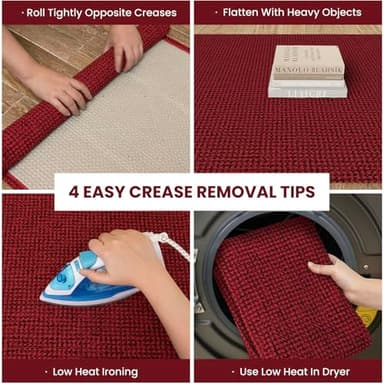 IOHOUZE Christmas Runner Rug 2x6 Ft Black Red Woven Runners for Hallways Washable Kitchen Rug Non Slip Braided Entryway Runner Rugs Floor Carpet Runners for Indoor Foyer Bedroom Laundry - Image 2