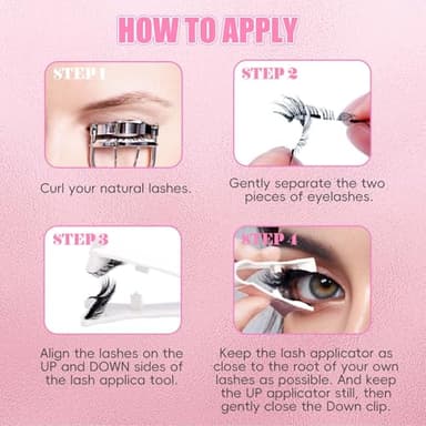 FADLASH 2 Pairs Magnetic Eyelashes with Applicator Waterproof Magnetic Lashes Natural Look Reusable Easy to Wear and Remove(079+B01) - Image 6