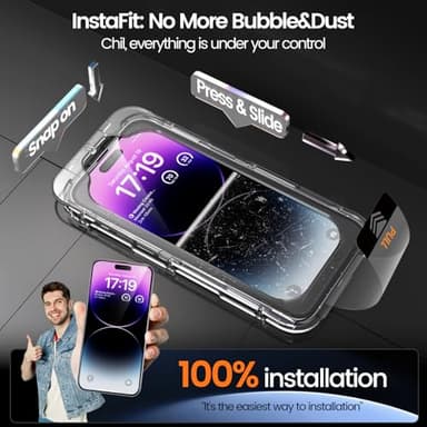 MOHAVE 2+2 Pack for iPhone 14 Pro Max Privacy Screen Protector 6.7" with Camera Lens Protector [Auto Alignment/Dust Removal] Anti Spy Tempered Glass [Military Grade Shatterproof] Case Friendly - Image 2