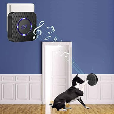 EverNary Dog Door Bell, Wireless Doggie Doorbells for Potty Training, Door Bell for Dogs to Go Outside, Dog Bells to with 1 Receiver and 2 Waterproof Transmitters (Black) - Image 2