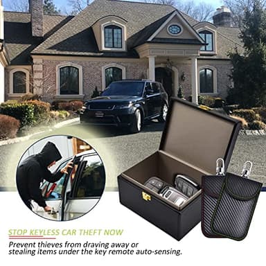 Faraday Box & 2 Pack Faraday Bag for Key Fob Protector, Faraday Cage Key Fob Signal Blocker Faraday Key Fob Protector Faraday Pouch RFID Box for Car Keys - Image 2