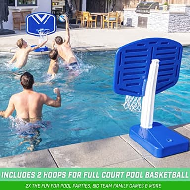 GoSports Splash Hoop 2-in-1 Full Court Pool Basketball & Volleyball Game Set - Image 3