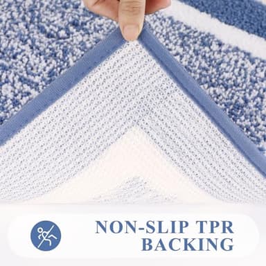 Pauwer Bathroom Rug Sets - 3 Piece Shower Mats with U-Shaped Contour Toilet Mat, Absorbent Microfiber Plush Bath Mats, Non Slip, Machine Washable Shaggy Floor Mats - Image 4