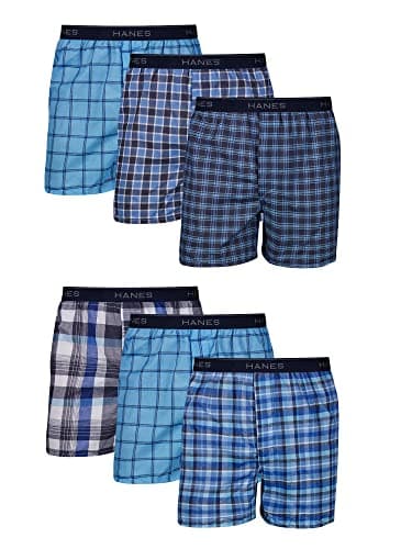 Hanes Men's Tagless Boxer With Exposed Waistband Multi-Packs, 6 Pack - Assorted, Large - Image 1