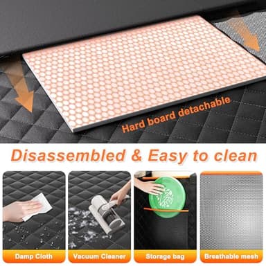 Chilino Back Seat Extender for Dogs - Large Space, Waterproof Hard-Bottom Dog Car Seat Cover for Back Seat, Holds 420lbs, Upgraded Material Waterproof Pet Car Bed Dog Hammock for Car, SUV,Truck - Image 3