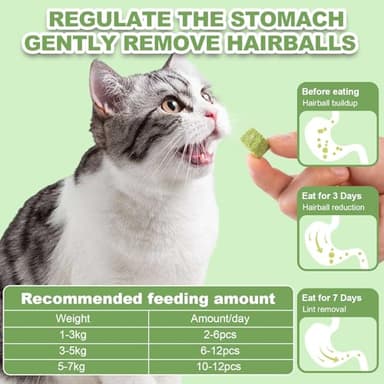 Dylan's cabin Cat Grass Teething Cube Treats - Natural Freeze Dried Edible Cat Chew Toy for Teeth Cleaning and Hairball Removal(80g) - Image 6