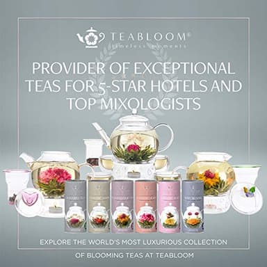 Teabloom Complete Tea Set – Glass Teapot (40 oz), Loose Tea Glass Infuser, 4 Insulated Glass Teacups, Tea Warmer, and 12 Flowering Teas – Elegant Blooming Tea Gift Set - Image 9