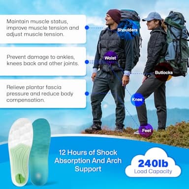 Supercritical Foaming Arch Support Inserts for Men Women, Lightweight Running Sport Insoles, Shock Absorption Athletic Inserts, Plantar Fasciitis Insoles, Relief Flat Feet, Standing All Day - S - Image 7