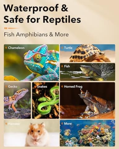 BN-LINK Reptile Heat Pad 8"X12" 16W for 30-40gal Under Tank Terrarium Heating Mat Waterproof for Turtle, Lizard, Frogs, Snake, Hermit Crab - Image 3