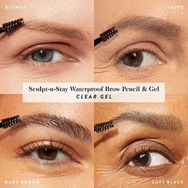 LAURA GELLER NEW YORK Sculpt-n-Stay Waterproof Brow Pencil & Gel- Soft Black - Image 5