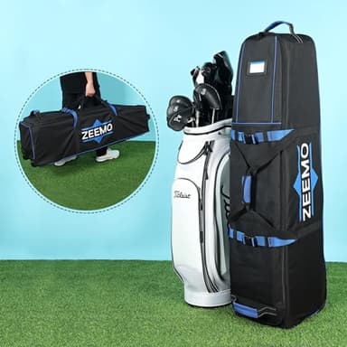 ZEEMO Golf Travel Bag, Full-Open Protective & Wheeled Airline-Approved Case for Clubs, Cart&StandBag, Soft-Sided Waterproof Cover Made of Heavy Duty Oxford, Black - Image 7