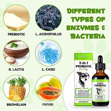 Liquid Dog Probiotic,Natural 3 in 1 Probiotic for Dogs, Dog Digestive Support,Gut Health Support,Help with Diarrhea,Gas and Bloating,Dog Herbal Supplements- 60ml - Image 2